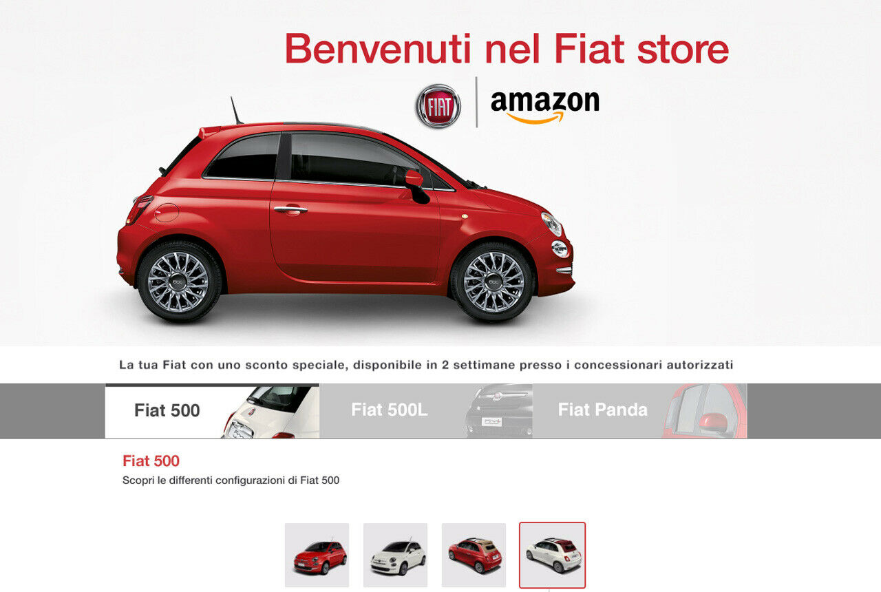 Fiat auf Amazon: Der Hersteller vertreibt drei Modelle online