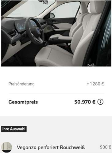 Konfigurator Veganza rauchweiß iX1