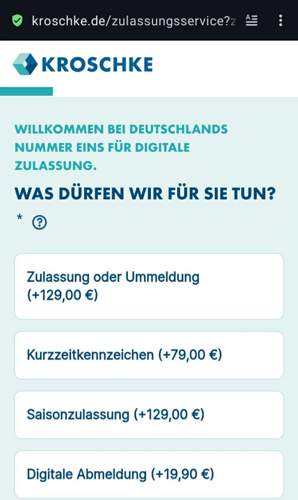 Beispiel für Zulassungsdienst