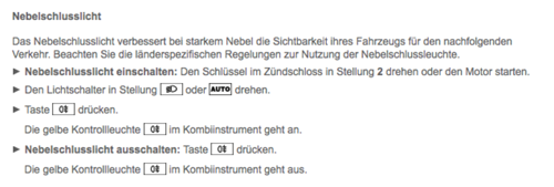 Nebelschlussleuchte