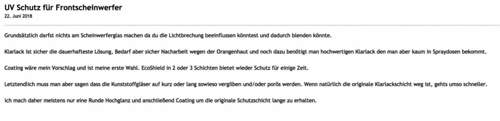 Schädliches UV-A Licht