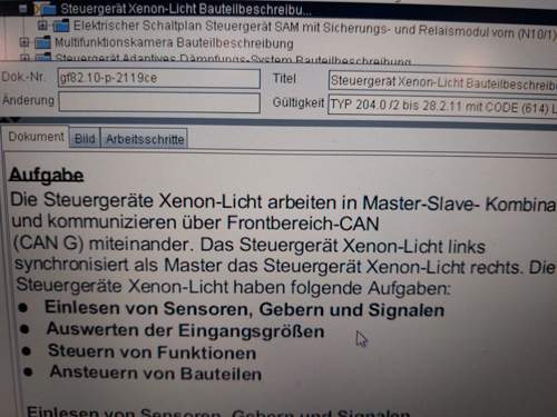 Funktion Xenon Licht W204