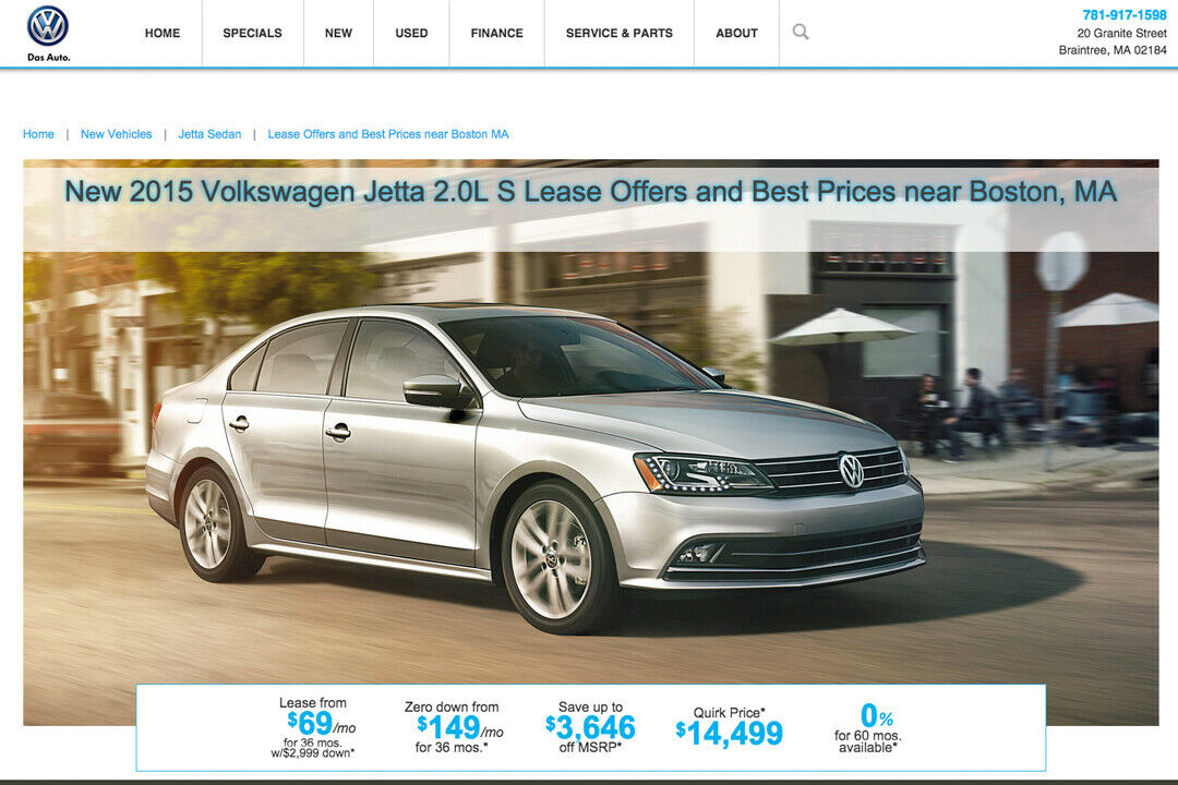 Aggressiver Preis: Jetta fahren kann man in Massachusetts ab 69 Dollar im Monat