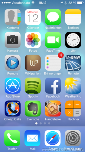 IOS 7 Homescreen