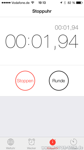 IOS 7 Stoppuhr