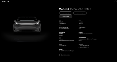 Tesla Model 3 Garantie