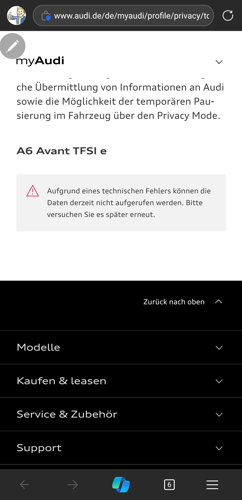 MyAudi Einwilligungserklärung