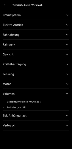 Tankinhalt A6 TFSI e