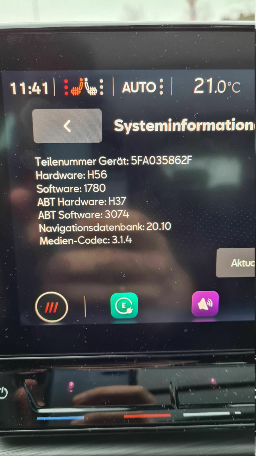 Infotainment Softwareversion