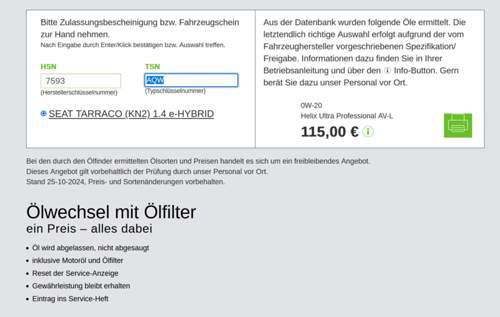 Ölwechsel PHEV