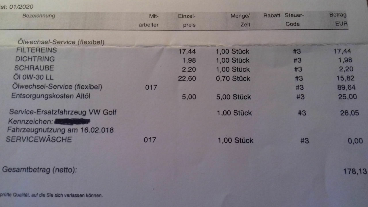 Inspektion / Service -Intervall / Ölwechsel