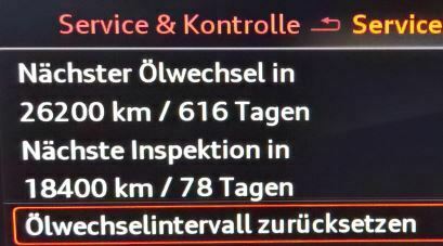Inspektion / Service -Intervall / Ölwechsel