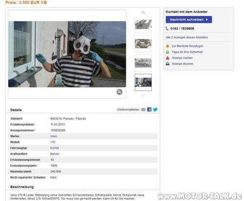 Anzeige mit Maske