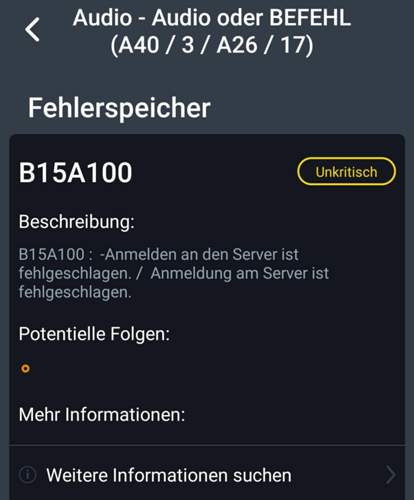 Audio Fehlerpeicher