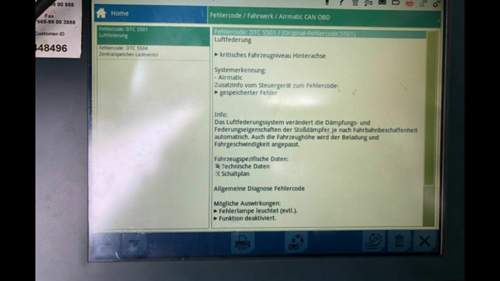 Airmatic Fehlercodes