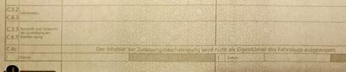 Hinweis im Kfz-Brief