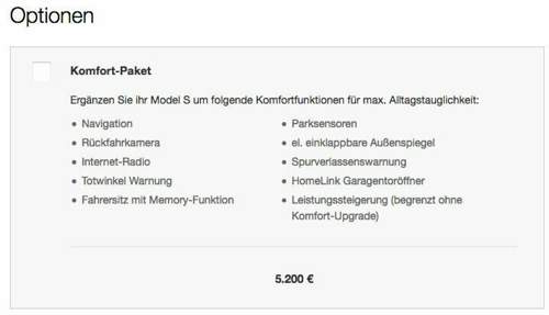 Tesla-komfortpaket