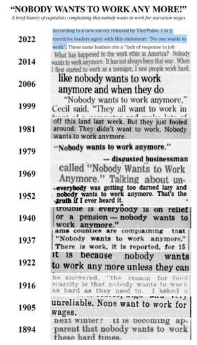 Nobody wants to work anymore.