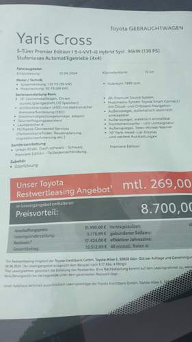 Toyota Restwert-Leasing September 2024