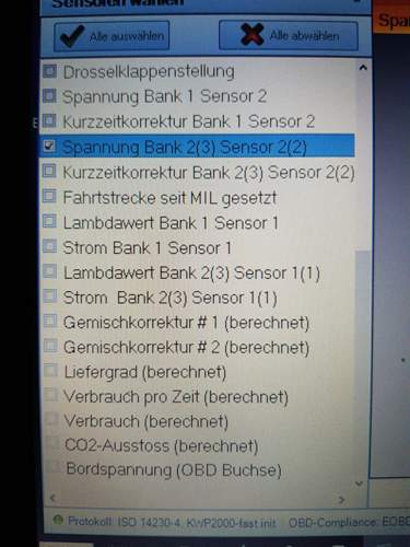 Sensorauswahl 2
