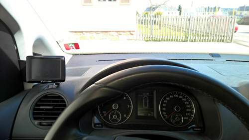 Blick aus der Fahrerposition
