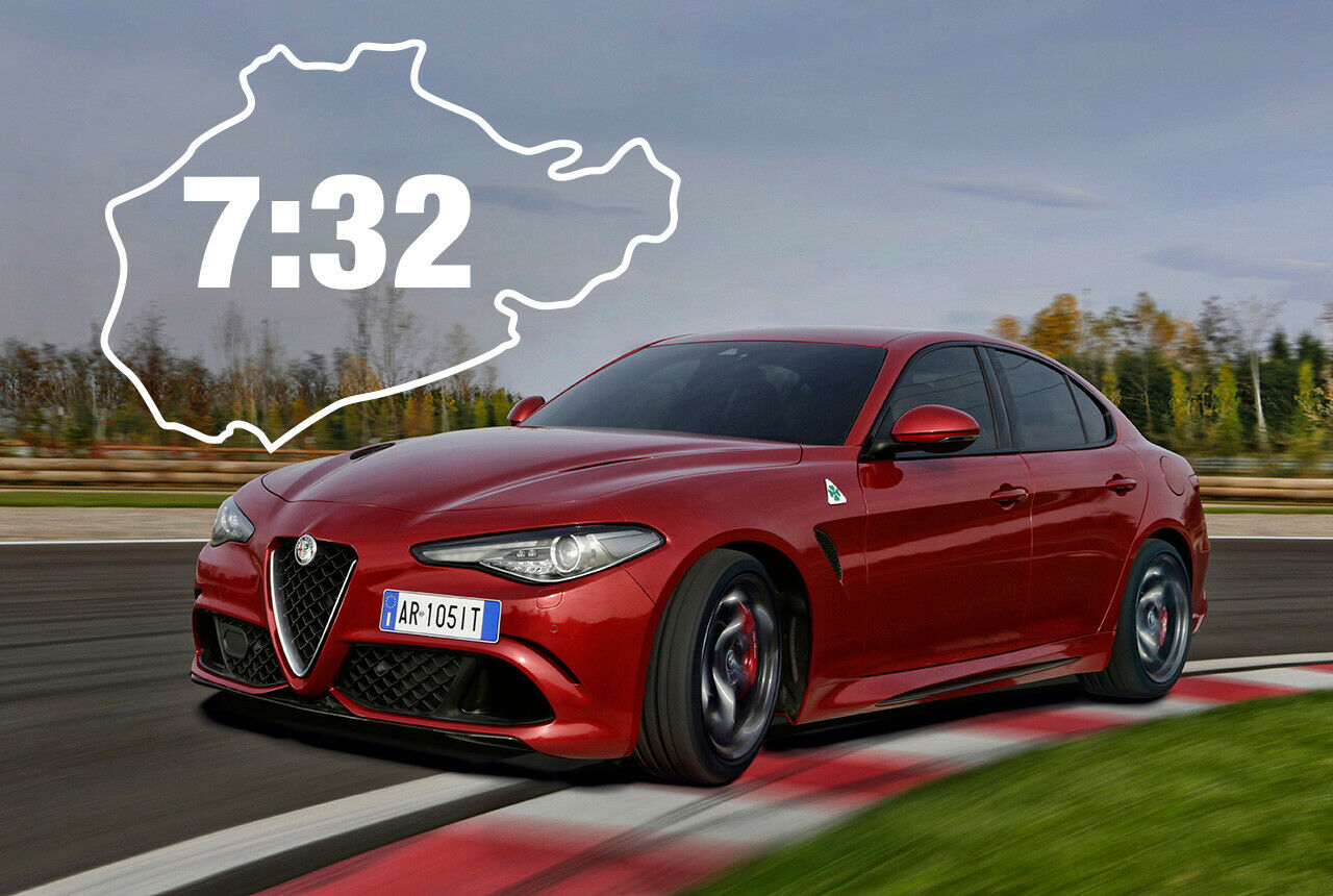 Alfa Romeo Giulia: 7 Minuten und 32 Sekunden soll die Giulia für die Umrundung der Nordschleife gebraucht haben - nicht alle Ring-Kenner glauben das