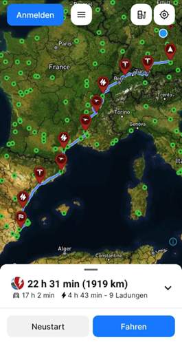 Gesamte Route