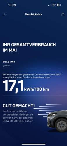 Verbrauch Mai 25 iX1 30