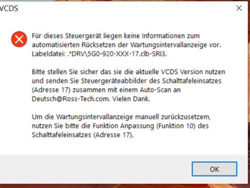 Fehlermeldung