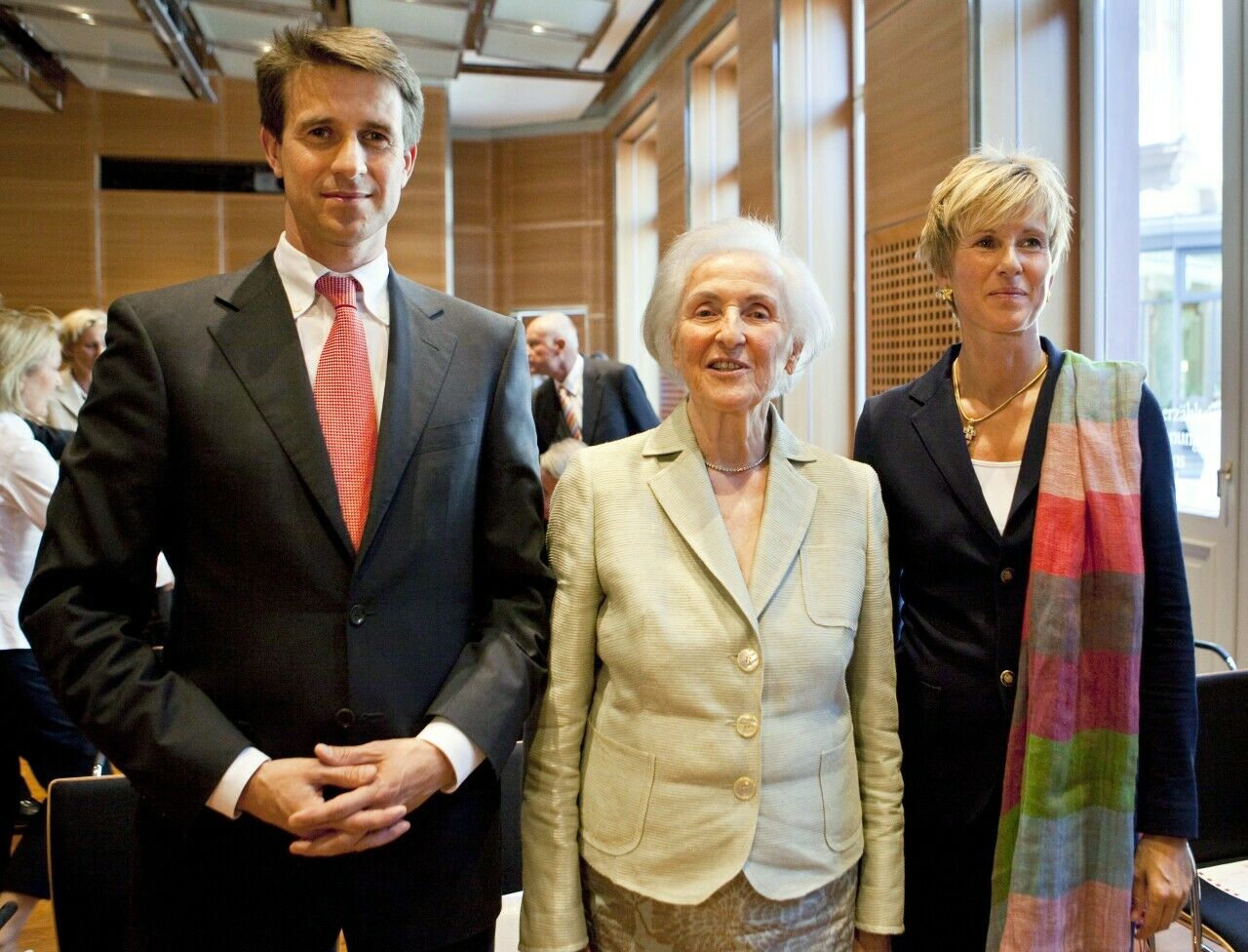 Johanna Quandt mit ihren Kindern: Stefan Quandt und Susanne Klatten