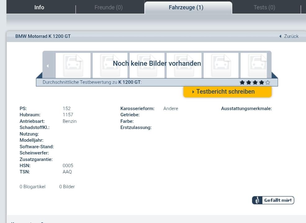 K 1200 GT dreht beim Starten in den roten Bereich