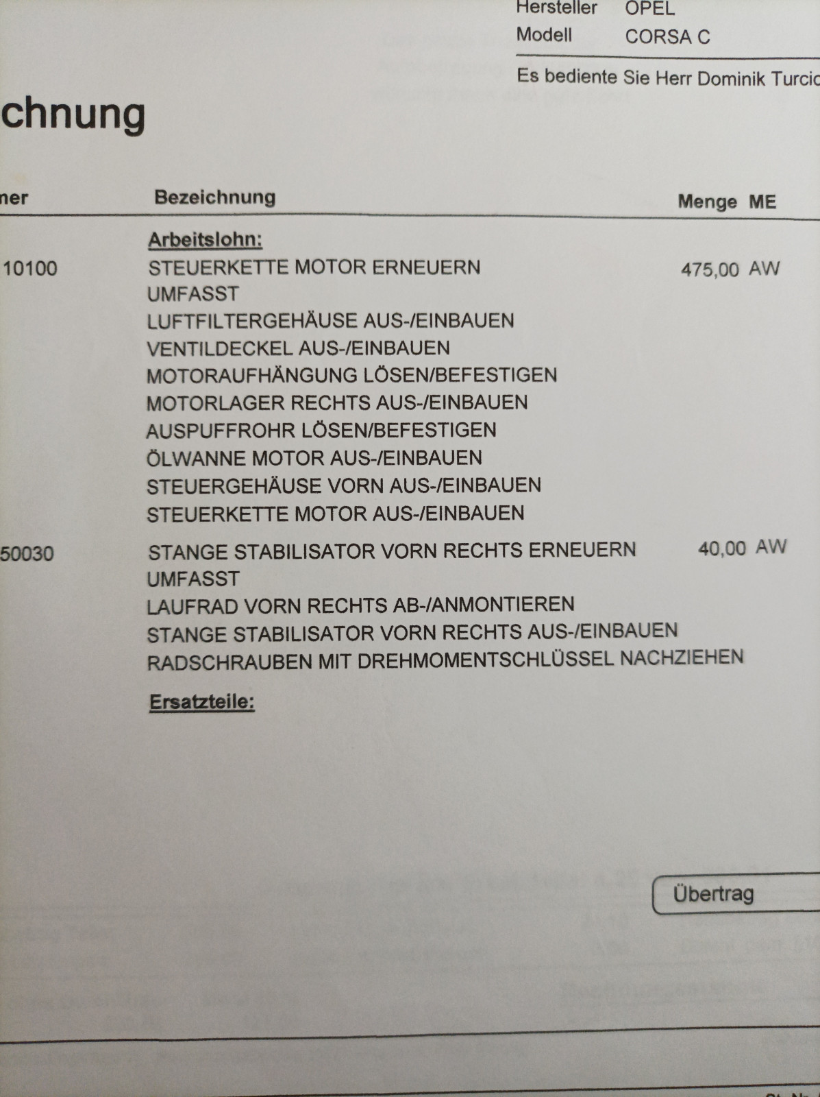 Kaltstart Geräusch+ Öldruck Lampe leuchtet beim Kaltstart