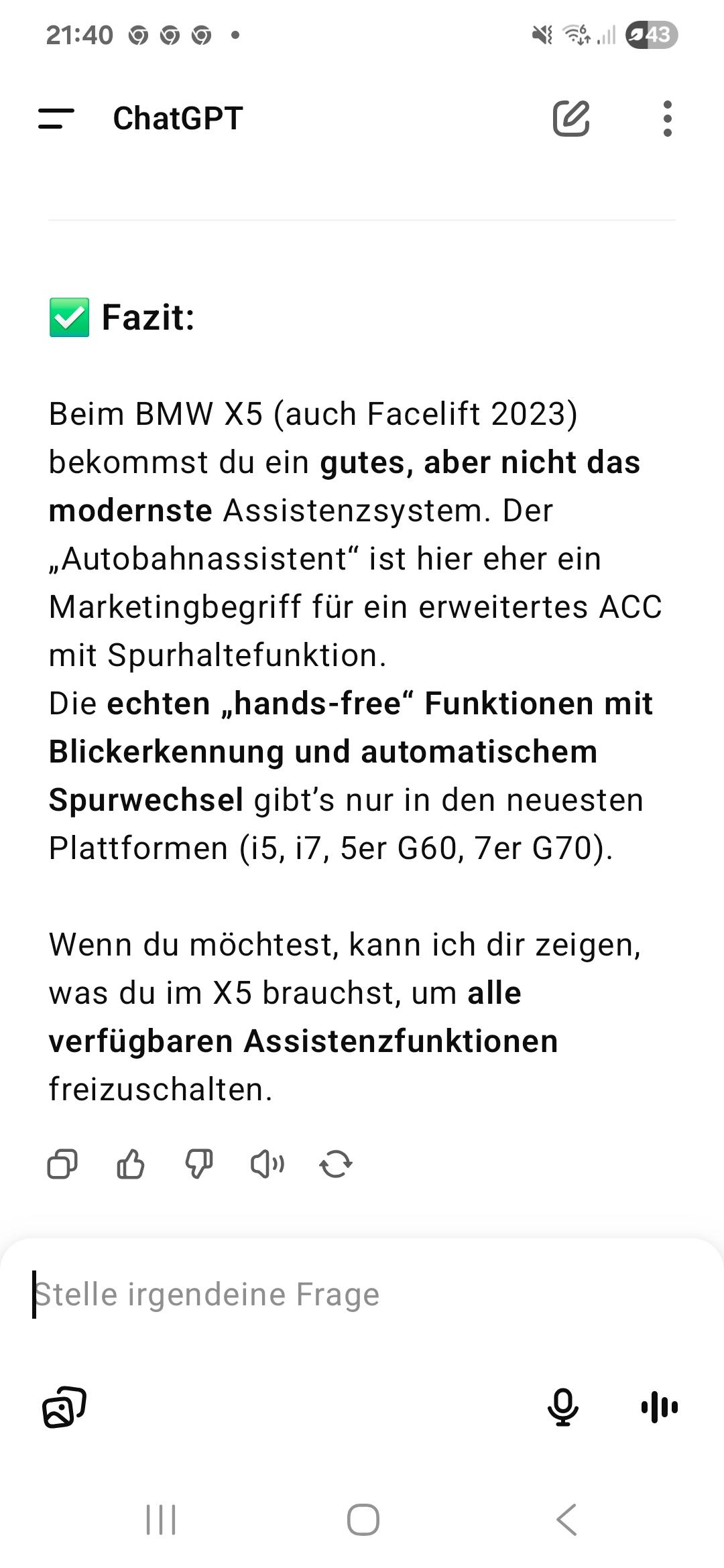 Kann der X5 Level 2 (selbst. Auf Autobahn) fahren