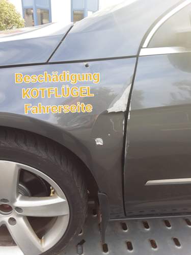 Beschädigung Kotflügel Fahrerseite
