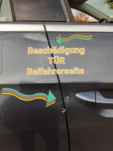 Beschädigung Tür Beifahrerseite