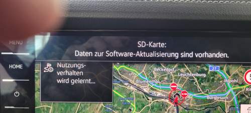Meldung nach Karte einlegen