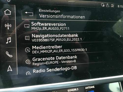 MMI Datenbankversionen