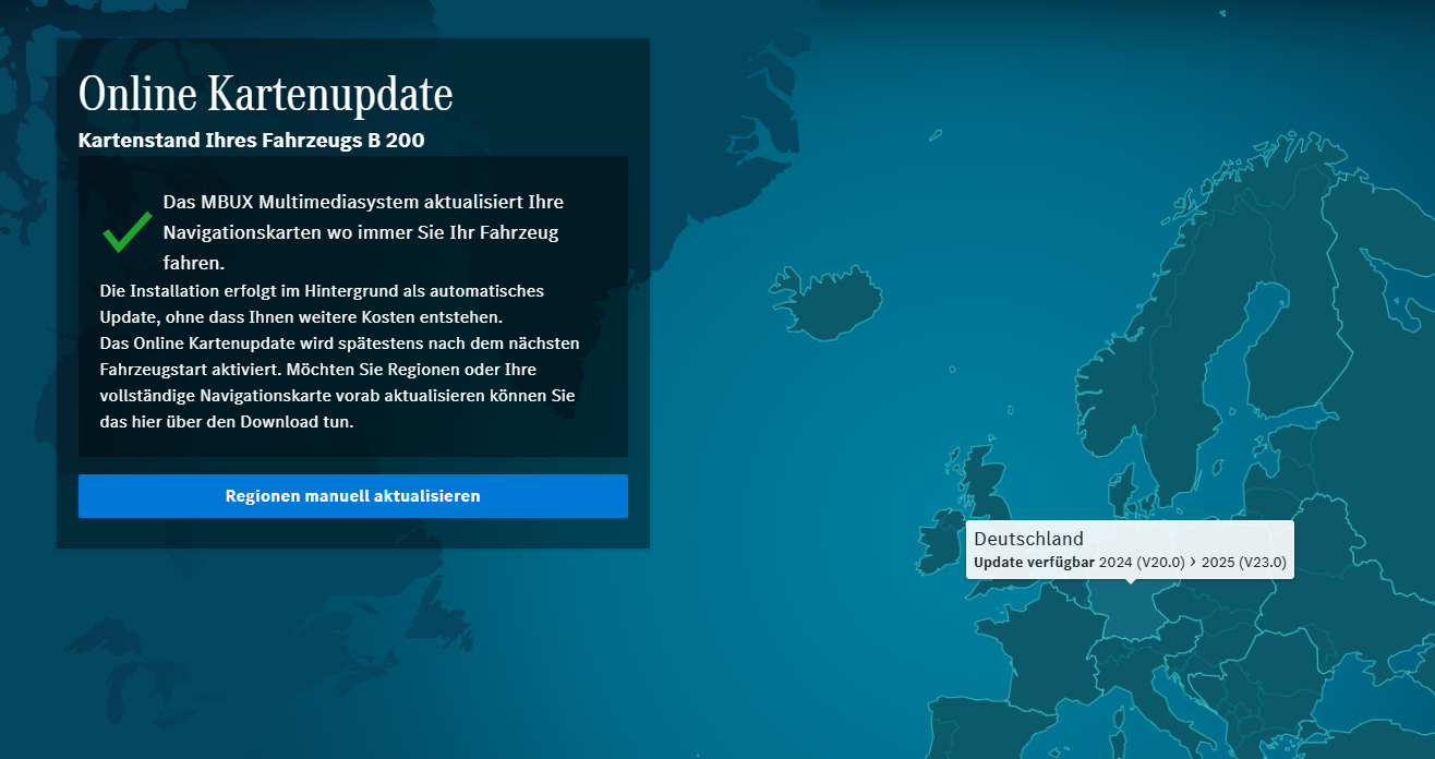 Kartenupdate 23.0 für MBux ab heute vorhanden