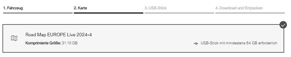 Kartenupdate Navigation