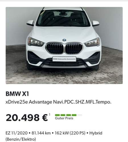 Relativ günstiger X1 plug-in-Hybrid
