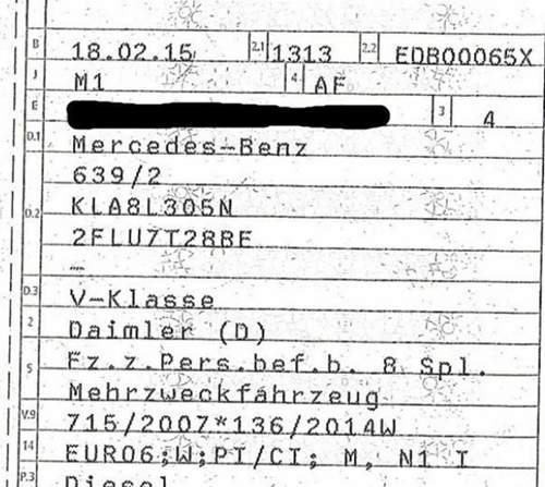 Fahrzeugschein