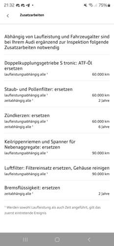 Zusatzarbeiten 40 TFSI