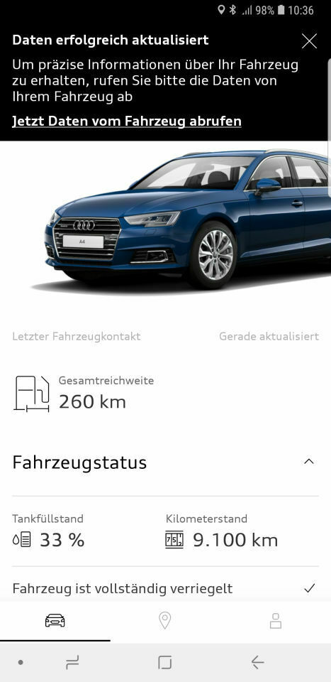 Keine Fahrzeugsteuerung über die App.