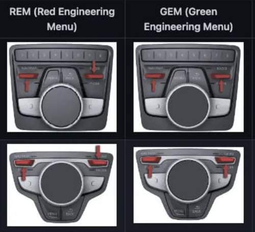Servicemenü rot / grün