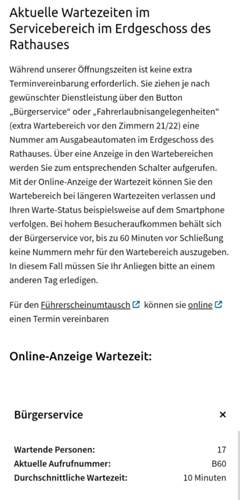 Ohne Termin, 10 Minuten Wartezeit