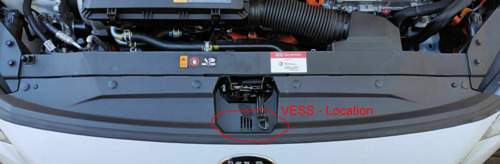 Lage des VESS Moduls im Motorraum