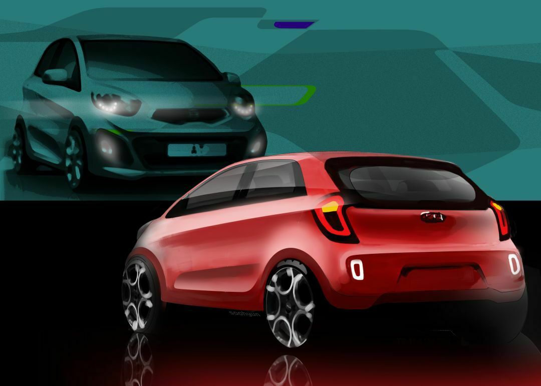 Neuer Kia Picanto Skizze Rück