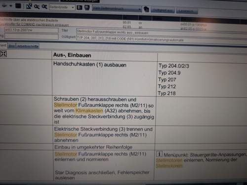 1/2 Fussraumklappe rechts Stellmotor