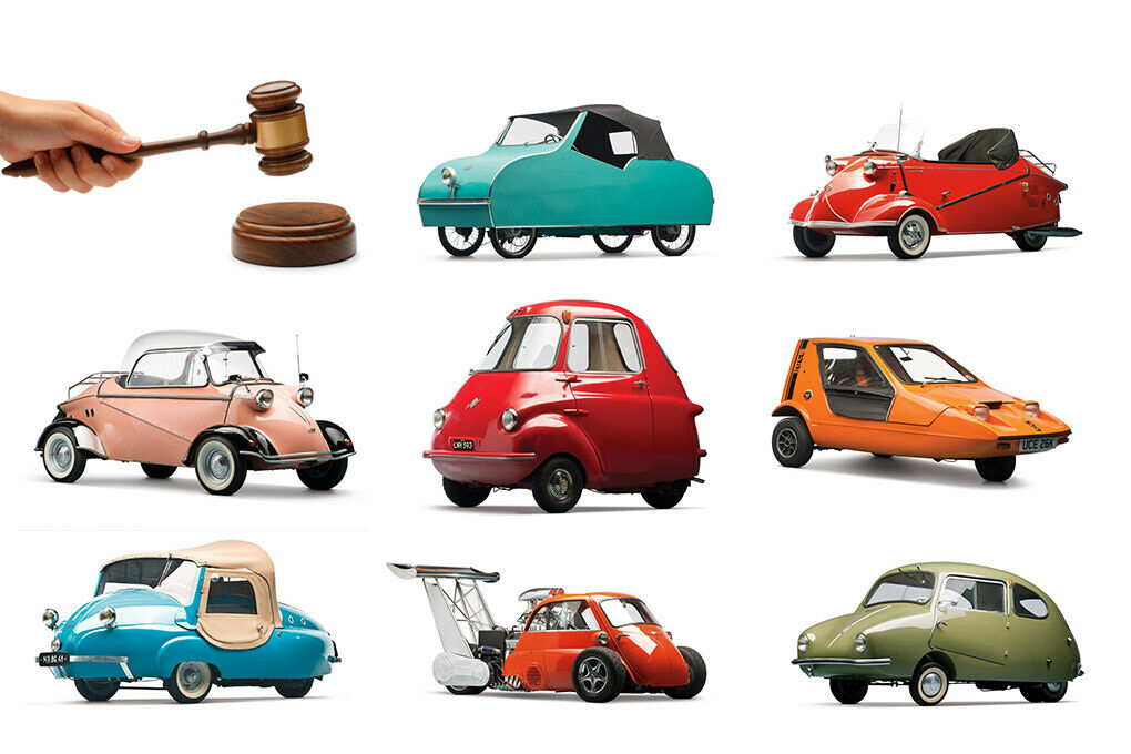 Auf einer Auktion in den USA kommen viele, lustige, bunte Microcars unter den Hammer.