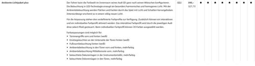 Innenlicht Q5 Ambiente plus
